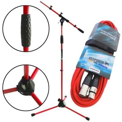 keepdrum MS106RD - Rot 100-176 cm, 44-82 cm Mikrofonständer keepdrum MS106RD - Rot 100-176 cm, 44-82 cm Mikrofonständer