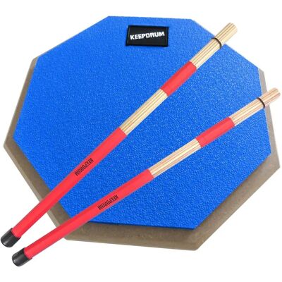 keepdrum - DP-BL8 Practice Pad - Blau - SV1 Rods - Practice Pad keepdrum - DP-BL8 Practice Pad - Blau - SV1 Rods - Practice Pad