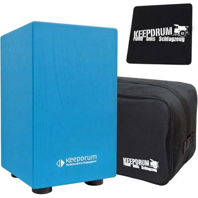 keepdrum DC1M BL Kinder Cajon Blau mit Tasche und Pad - Percussion keepdrum DC1M BL Kinder Cajon Blau mit Tasche und Pad - Percussion