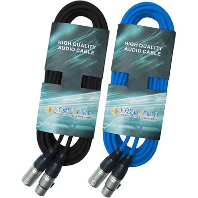 keepdrum - DMX Kabel 10m - 3-pol XLR - Schwarz/Blau - DMX Kabel keepdrum - DMX Kabel 10m - 3-pol XLR - Schwarz/Blau - DMX Kabel