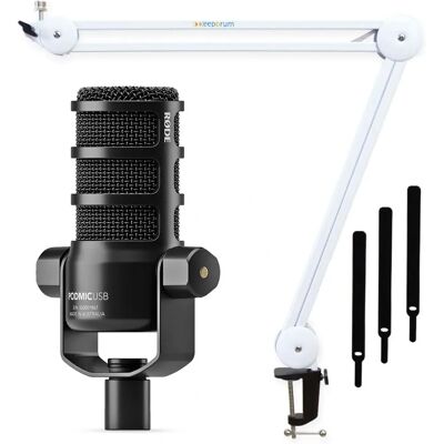 RØDE Podmic USB XLR Mikrofon mit Gelenkarm Weiss - Mikrofon RØDE Podmic USB XLR Mikrofon mit Gelenkarm Weiss - Mikrofon