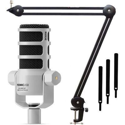 RØDE Mikrofon Podmic USB Weiß mit Gelenkarm - Mikrofon RØDE Mikrofon Podmic USB Weiß mit Gelenkarm - Mikrofon