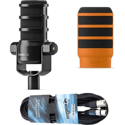 RØDE Podmic USB Orange - Mikrofon mit Popschutz RØDE Podmic USB Orange - Mikrofon mit Popschutz