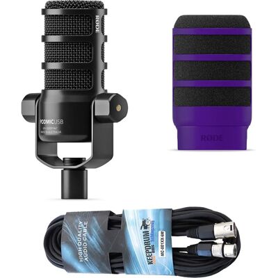 RØDE Podmic USB mit WS14PU Popschutz - Lila Mikrofon RØDE Podmic USB mit WS14PU Popschutz - Lila Mikrofon
