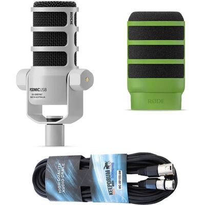 RØDE Podmic USB Mikrofon - Weiß mit Popschutz & Kabel RØDE Podmic USB Mikrofon - Weiß mit Popschutz & Kabel