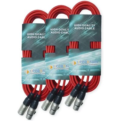 keepdrum - DMX Cable 3P 15m - Rot - 3x - DMX Kabel keepdrum - DMX Cable 3P 15m - Rot - 3x - DMX Kabel