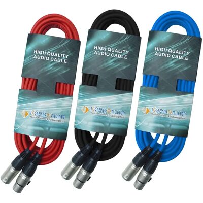 keepdrum - DMX Kabel Set Rot Blau Schwarz 15m - Cable Set keepdrum - DMX Kabel Set Rot Blau Schwarz 15m - Cable Set