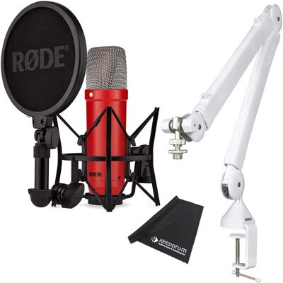 RØDE NT1 Signature Red Studio-Mikrofon - Weiß Gelenkarm RØDE NT1 Signature Red Studio-Mikrofon - Weiß Gelenkarm