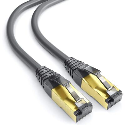 mumbi - Cavo patch Cat8 ultra piatto - Nero - 1 m - Cavo Ethernet mumbi - Cavo patch Cat8 ultra piatto - Nero - 1 m - Cavo Ethernet