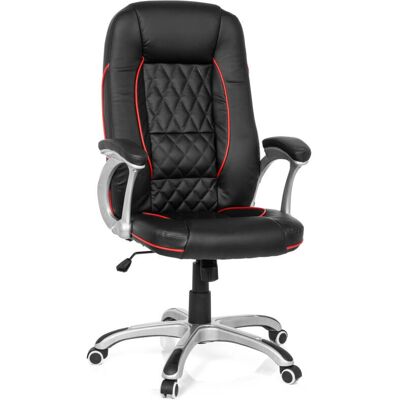MYBUERO AB100 - Chaise de Bureau Noir/Rouge - Ergonomique & Élégante - Publicité MYBUERO AB100 - Chaise de Bureau Noir/Rouge - Ergonomique & Élégante - Publicité