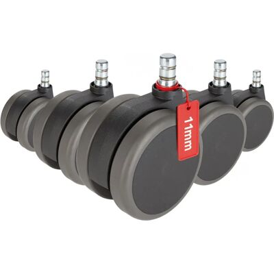 hjh OFFICE 5x ROLLO No-Noise 11mm/75mm Kółka do Krzesła Biurowego - Kółka do Krzesła Biurowego hjh OFFICE 5x ROLLO No-Noise 11mm/75mm Kółka do Krzesła Biurowego - Kółka do Krzesła Biurowego