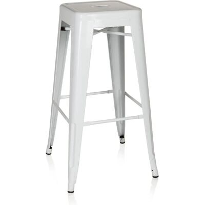 hjh OFFICE Vantaggio High - Industrieller Barhocker - Weiß - Stahl - 77cm hjh OFFICE Vantaggio High - Industrieller Barhocker - Weiß - Stahl - 77cm