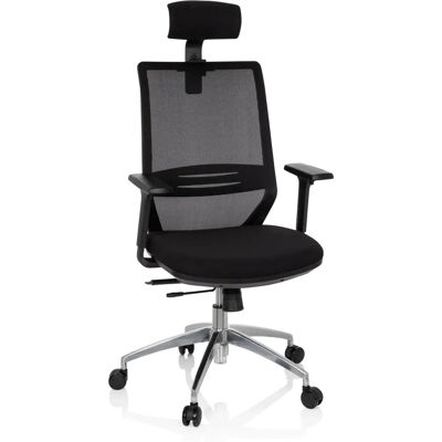 hjh OFFICE PROFONDO PRO - Czarna ergonomiczna krzesło biurowe z siatką i skórą hjh OFFICE PROFONDO PRO - Czarna ergonomiczna krzesło biurowe z siatką i skórą