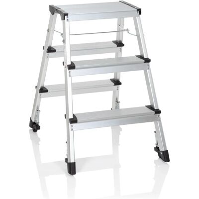 hjh OFFICE Solid IV Aluminium Klappleiter - 3 Stufen - Büro & Zuhause hjh OFFICE Solid IV Aluminium Klappleiter - 3 Stufen - Büro & Zuhause