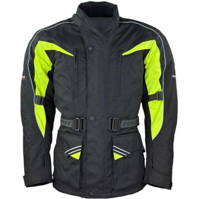 Roleff - Kodra - Schwarz-Fluogelb - XL - Motorradjacke Roleff - Kodra - Schwarz-Fluogelb - XL - Motorradjacke