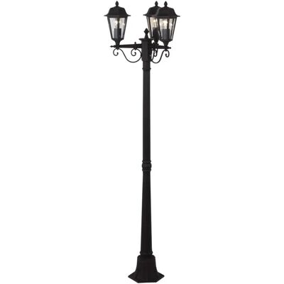 Lindby Farola exterior Lamina - Aluminio marrón, 3 luces, E27 - Luz jardín/patio Lindby Farola exterior Lamina - Aluminio marrón, 3 luces, E27 - Luz jardín/patio