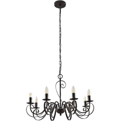 Lampadario rustico Lucande Caleb - 8 luci - Marrone Lampadario rustico Lucande Caleb - 8 luci - Marrone