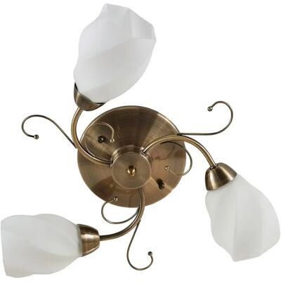 Lindby Amedea lampa sufitowa - Styl romantyczny - Mosiądz i szkło - 3 światła Lindby Amedea lampa sufitowa - Styl romantyczny - Mosiądz i szkło - 3 światła