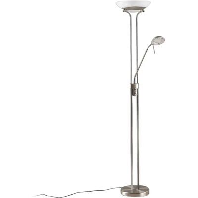 Lindby Yveta Lampada da terra moderna grigia in metallo con luce di lettura Lindby Yveta Lampada da terra moderna grigia in metallo con luce di lettura