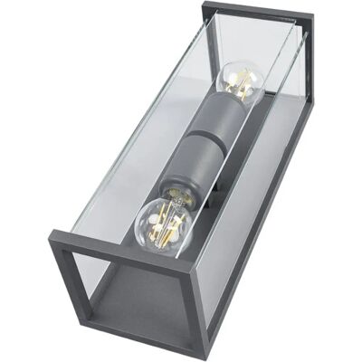 LUCANDE Annalea Außenwandleuchte - Modernes Schwarz Aluminium 2 Lampen LUCANDE Annalea Außenwandleuchte - Modernes Schwarz Aluminium 2 Lampen
