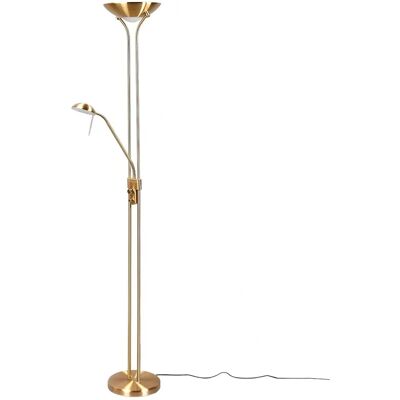 Lampa podłogowa z mosiądzu Josefin z lampką do czytania - Lampa stojąca Lampa podłogowa z mosiądzu Josefin z lampką do czytania - Lampa stojąca