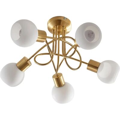 Lindby Elaina Lámpara de Techo Dorada - 5 Luces, E14 Lindby Elaina Lámpara de Techo Dorada - 5 Luces, E14
