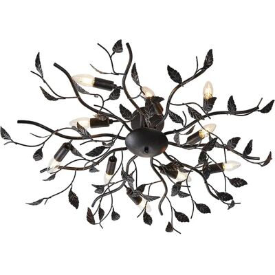 Lindby Yos Lampa sufitowa - Projekt Liście - Czarna Lindby Yos Lampa sufitowa - Projekt Liście - Czarna