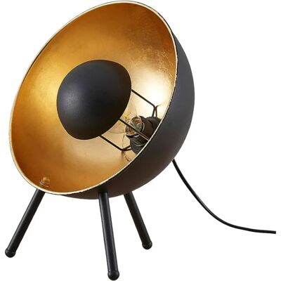 Lindby czarna złota trójnożna lampa stołowa - Nowoczesna 38cm E27 Lindby czarna złota trójnożna lampa stołowa - Nowoczesna 38cm E27