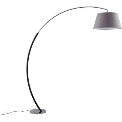 Lampa podłogowa Evelyna od Lucande - Szary Nowoczesny Materiałowy Klosz Lampa podłogowa Evelyna od Lucande - Szary Nowoczesny Materiałowy Klosz
