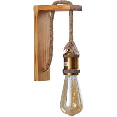 Lindby Helou Trävägglampa - Furu Finish - Vintage Stil - Vägglampa Lindby Helou Trävägglampa - Furu Finish - Vintage Stil - Vägglampa