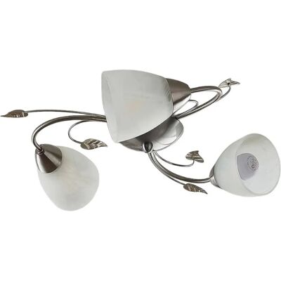 Lindby Yannie Deckenleuchte - 3 Lampen - Nickel & Weiß - Modernes Design Lindby Yannie Deckenleuchte - 3 Lampen - Nickel & Weiß - Modernes Design