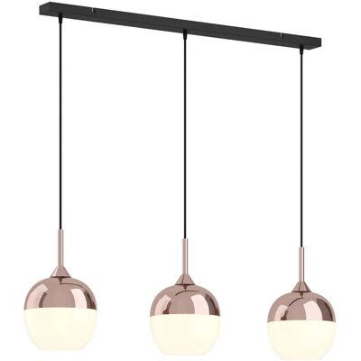 Lindby Rangina Miedziana Lampa wisząca - Nowoczesna, 3 E27, Szkło Lindby Rangina Miedziana Lampa wisząca - Nowoczesna, 3 E27, Szkło
