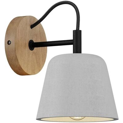 Lampada da muro Lucande Kalinda - Grigio, Legno, Cemento, E14 Lampada da muro Lucande Kalinda - Grigio, Legno, Cemento, E14