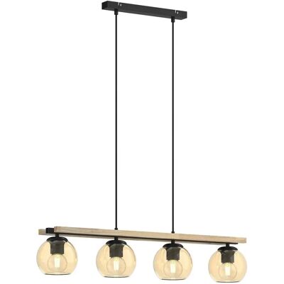 Lindby Vintage Bursztynowa Lampa Wisząca 4-Punktowa - Lampa Sufitowa Lindby Vintage Bursztynowa Lampa Wisząca 4-Punktowa - Lampa Sufitowa