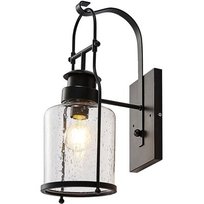 Lindby Rozalie Lampa ścienna - Vintage Metal Czarny do Korytarza Lindby Rozalie Lampa ścienna - Vintage Metal Czarny do Korytarza