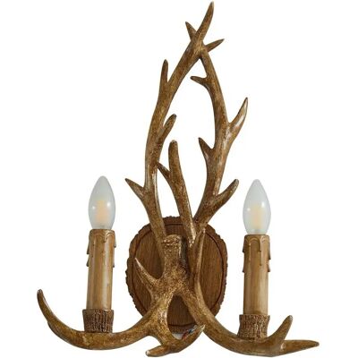 Lindby Fibi Wandleuchte - Horn Design - 2 Lampen - E14 - Rustik Braun Lindby Fibi Wandleuchte - Horn Design - 2 Lampen - E14 - Rustik Braun