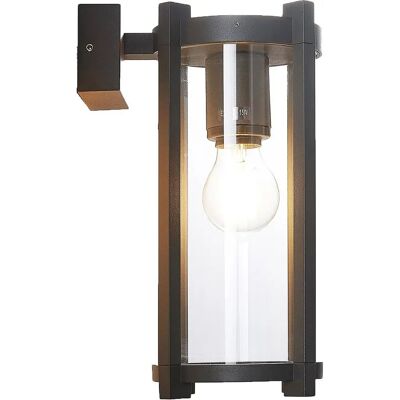 Lucande - Moderne grå utendørs vegglampe 'Brienne' E27 Aluminium Lucande - Moderne grå utendørs vegglampe 'Brienne' E27 Aluminium