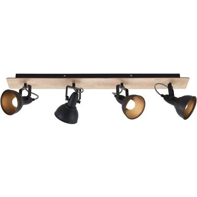 Lindby Aylis Brązowa metalowa i drewno sufitowa lampa 4-punktowa - Styl przemysłowy Lindby Aylis Brązowa metalowa i drewno sufitowa lampa 4-punktowa - Styl przemysłowy