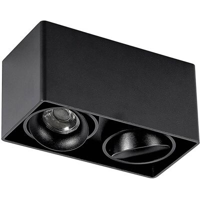 Arcchio Czarny aluminiowy plafon Kubika - Nowoczesny, 2 GU10 Arcchio Czarny aluminiowy plafon Kubika - Nowoczesny, 2 GU10