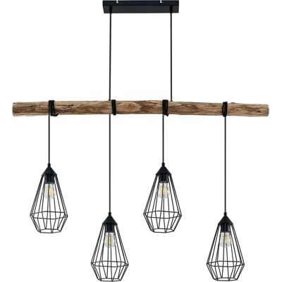 Lindby Eldarion sospensione con barra in legno Lindby Eldarion sospensione con barra in legno