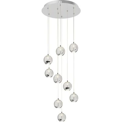 Lucande Hayley Argent 9-Lumières Suspension - Publicité Lucande Hayley Argent 9-Lumières Suspension - Publicité