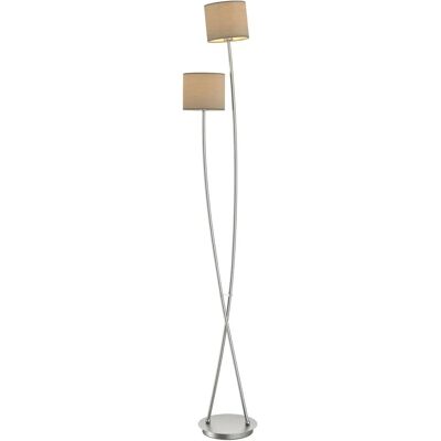 Lampada da terra Lucande Juljana - Due luci, Tessuto, Moderna Lampada da terra Lucande Juljana - Due luci, Tessuto, Moderna