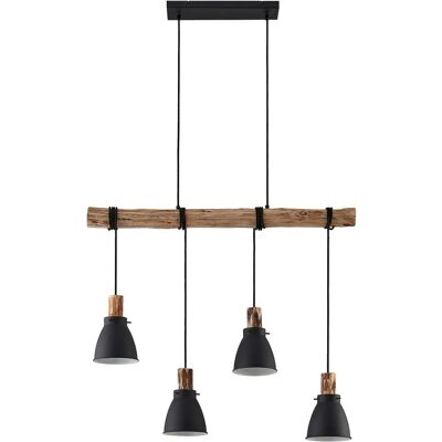Lindby Trebale Czarna lampa wisząca z 4 kloszami - Lampa wisząca Lindby Trebale Czarna lampa wisząca z 4 kloszami - Lampa wisząca