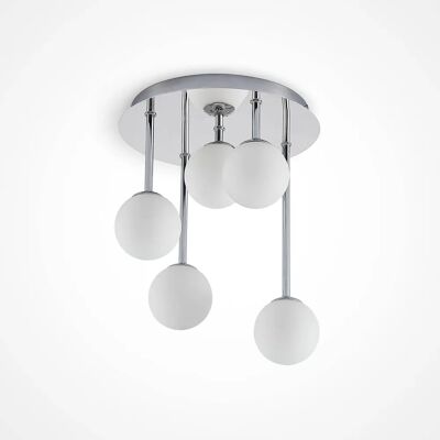 Lindby Chrissy nowoczesna srebrna lampa sufitowa - 5 G9 - Chrom Lindby Chrissy nowoczesna srebrna lampa sufitowa - 5 G9 - Chrom