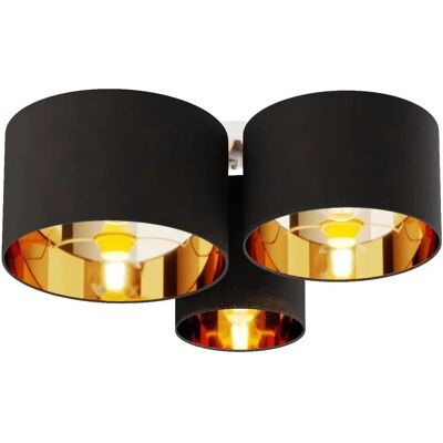 Lindby Laurenz Lampada da Soffitto - Paralumi in Tessuto, Nero e Oro Lindby Laurenz Lampada da Soffitto - Paralumi in Tessuto, Nero e Oro