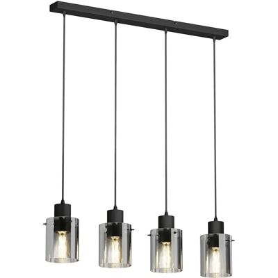 Lampada a sospensione Lindby Kourtney - 4 luci - nero/grigio, vetro Lampada a sospensione Lindby Kourtney - 4 luci - nero/grigio, vetro