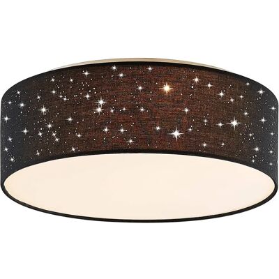 Lindby Ellamina Nowoczesna Czarna Tekstylna Lampa sufitowa - LED Lindby Ellamina Nowoczesna Czarna Tekstylna Lampa sufitowa - LED