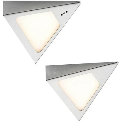 PRIOS Odia Lampada Sotto Mobile - 2 Luci - Acciaio Inox PRIOS Odia Lampada Sotto Mobile - 2 Luci - Acciaio Inox