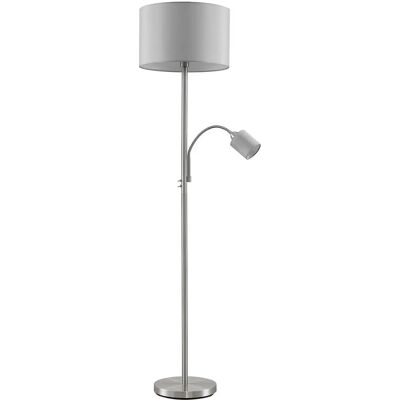 Lámpara de pie moderna gris de metal con pantalla de tela - Lámpara de suelo Lámpara de pie moderna gris de metal con pantalla de tela - Lámpara de suelo