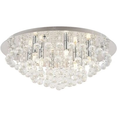 Lindby Antonino Silver Ceiling Lamp with 8 G9 Crystals Lindby Antonino Silver Ceiling Lamp with 8 G9 Crystals